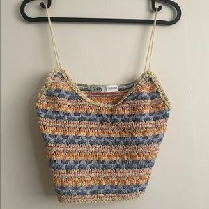 Zara multicoloured crochet top